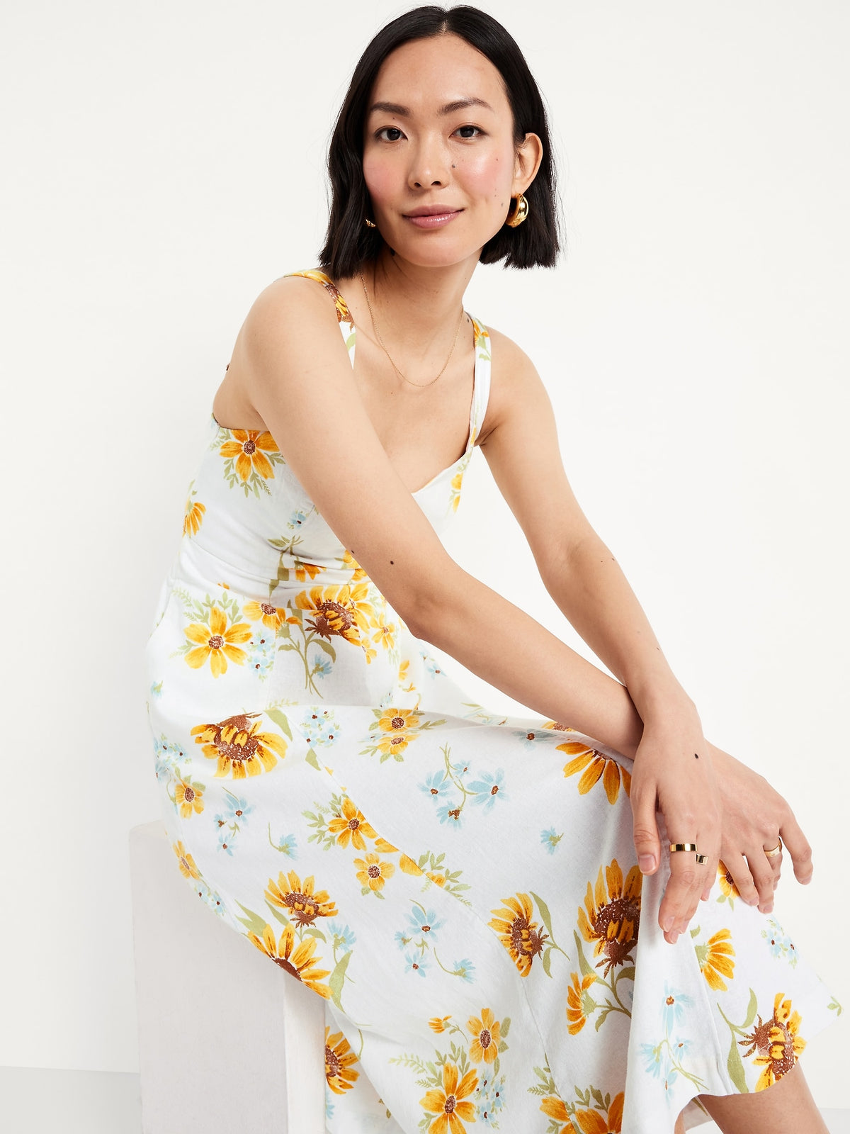 Fit & Flare Sleeveless Linen-Blend Midi Dress - Old Navy Philippines Fit & Flare Sleeveless Linen-Blend Midi Dress - Old Navy Philippines