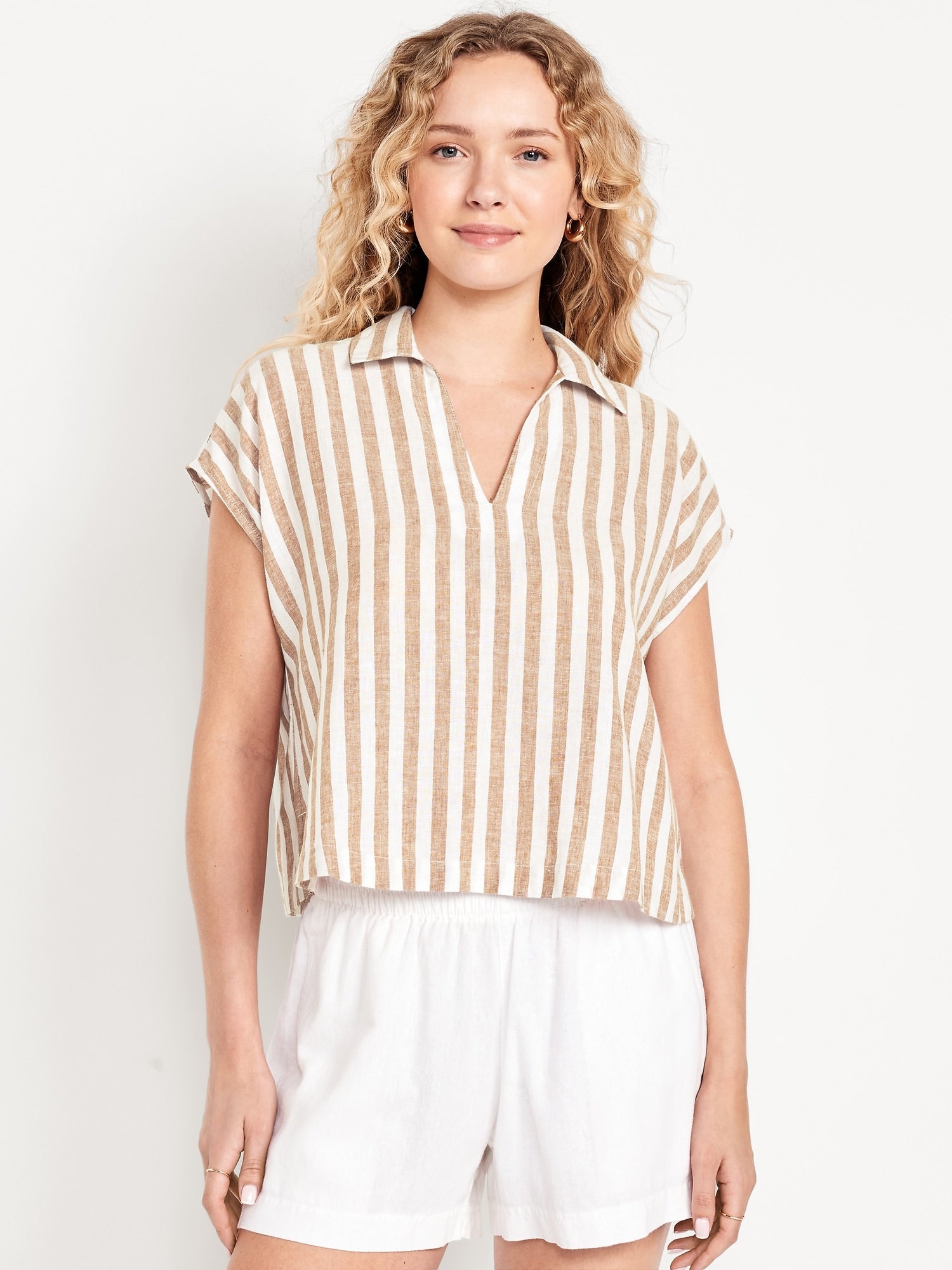 White/Brown Stripe