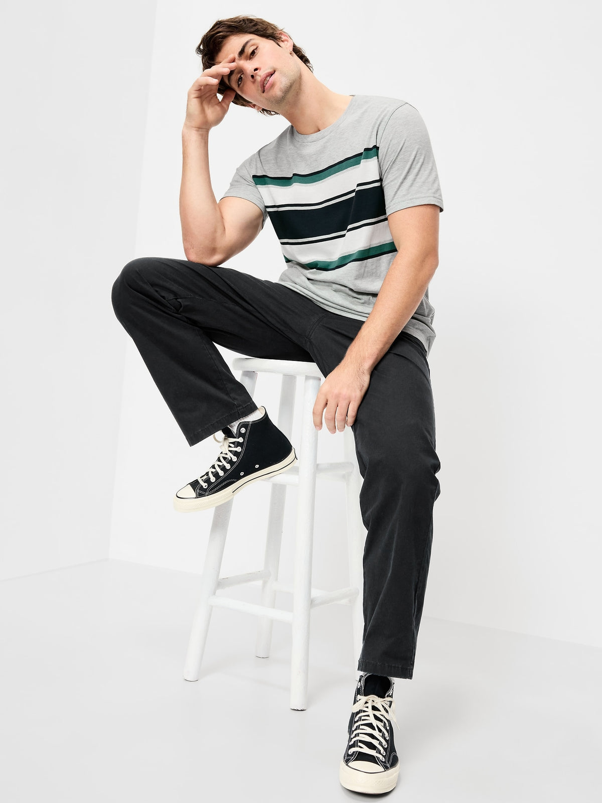 Heather Grey Stripe