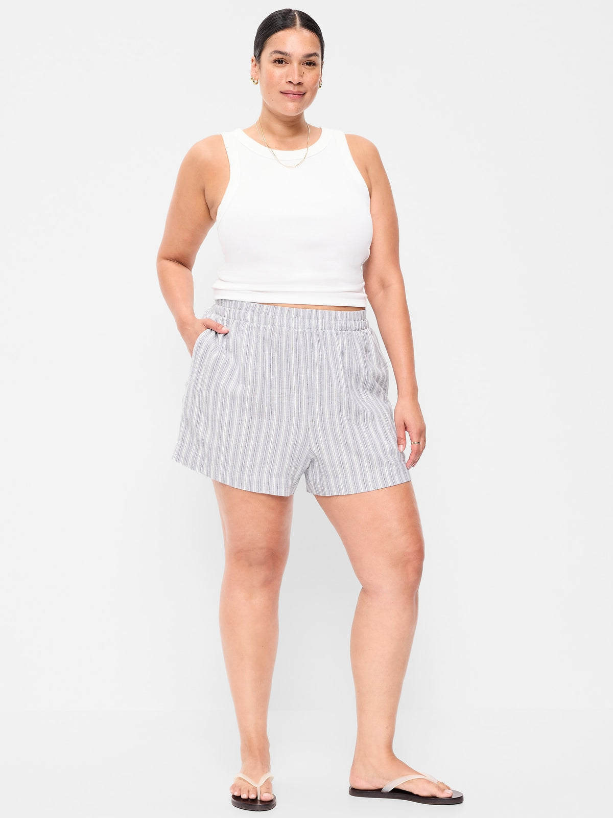 White/Blue Stripe