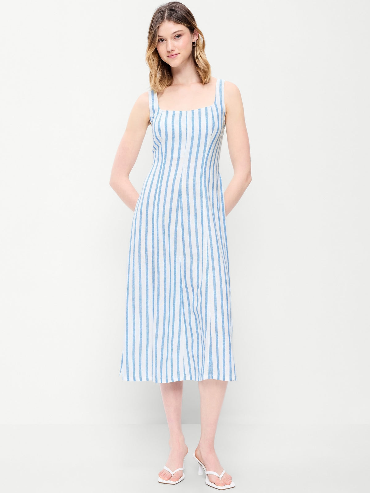 old navy women's fit & flare linen-blend midi dress reviews I Shopped for Dresses at Gap, Banana Republic, Navy, Clear Winner 59 and wear sizes s (4) Fit & Flare Sleeveless Linen-Blend
