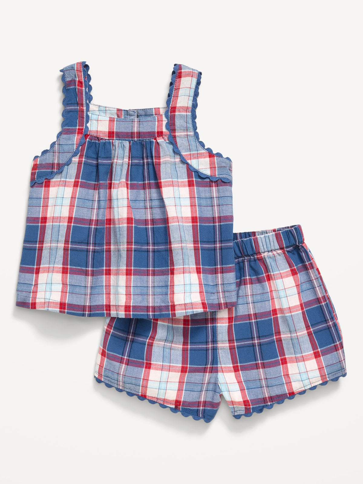 White & Blue Plaid