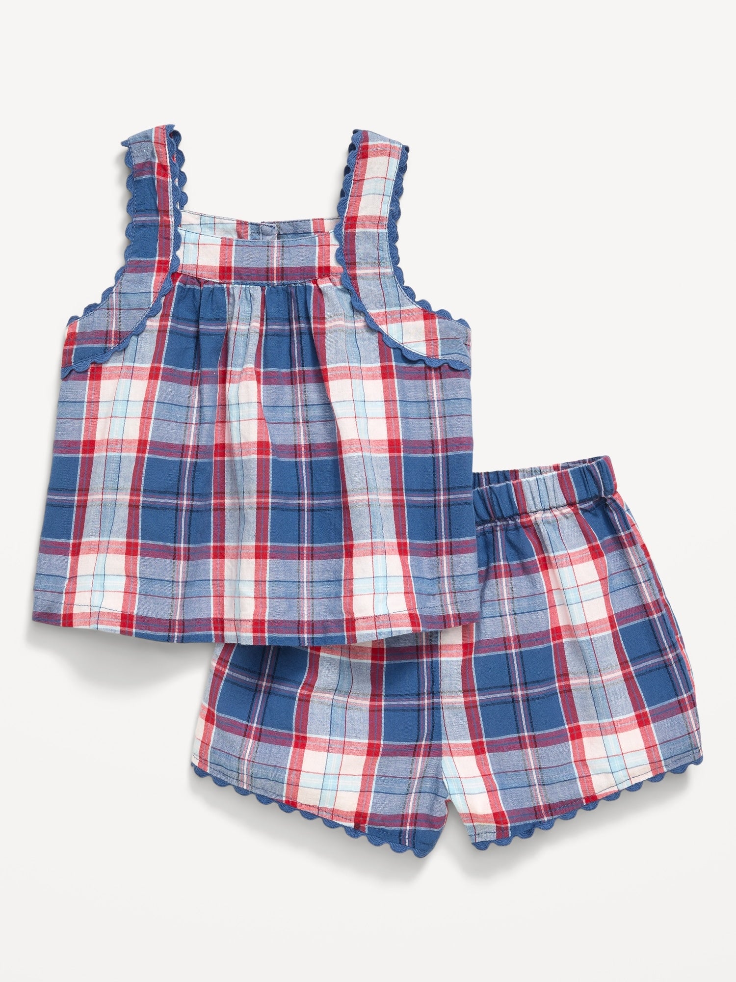 White & Blue Plaid