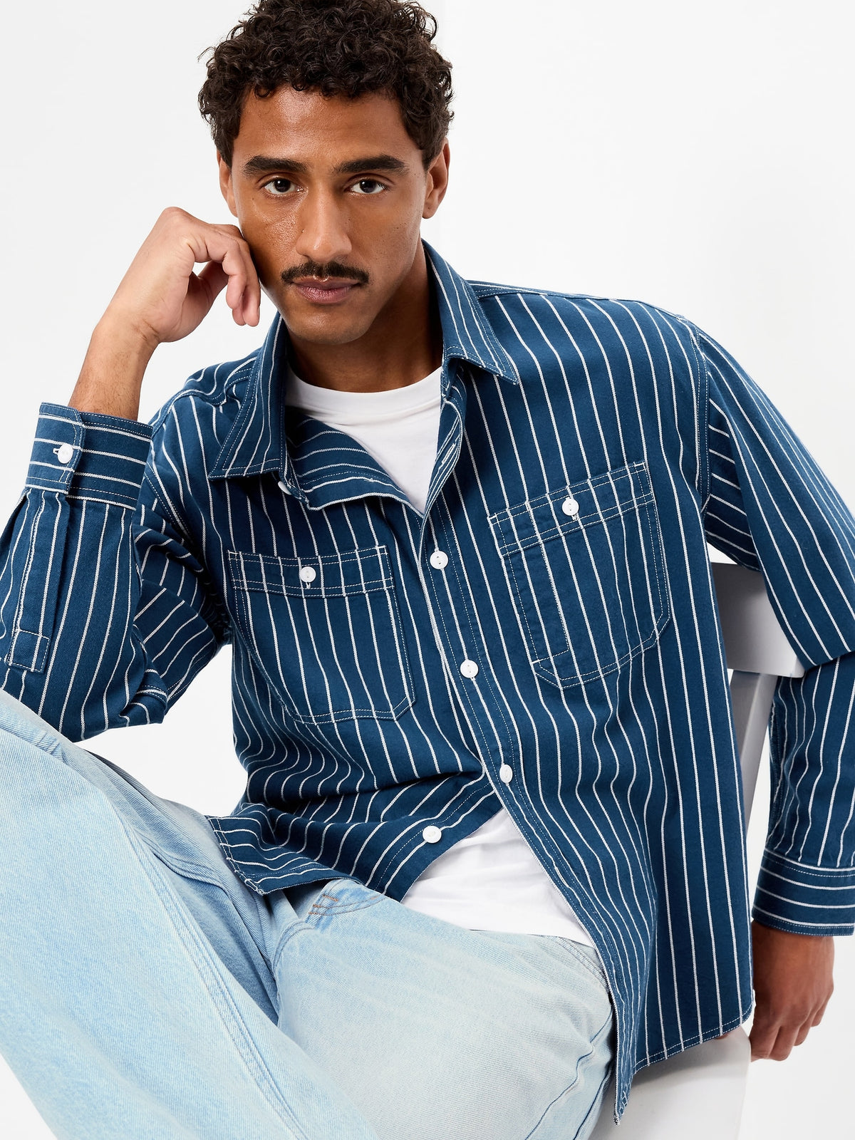 Blue Railroad Stripe