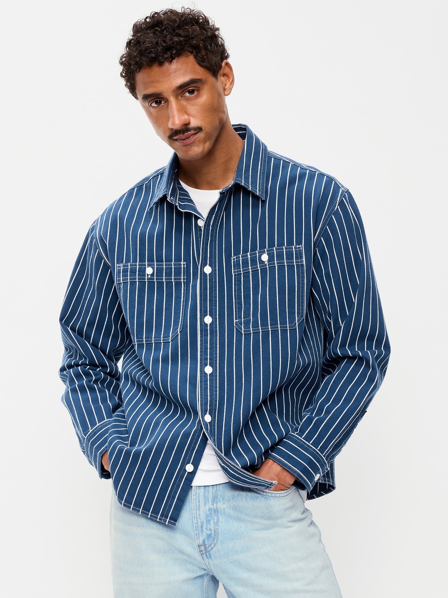 Blue Railroad Stripe