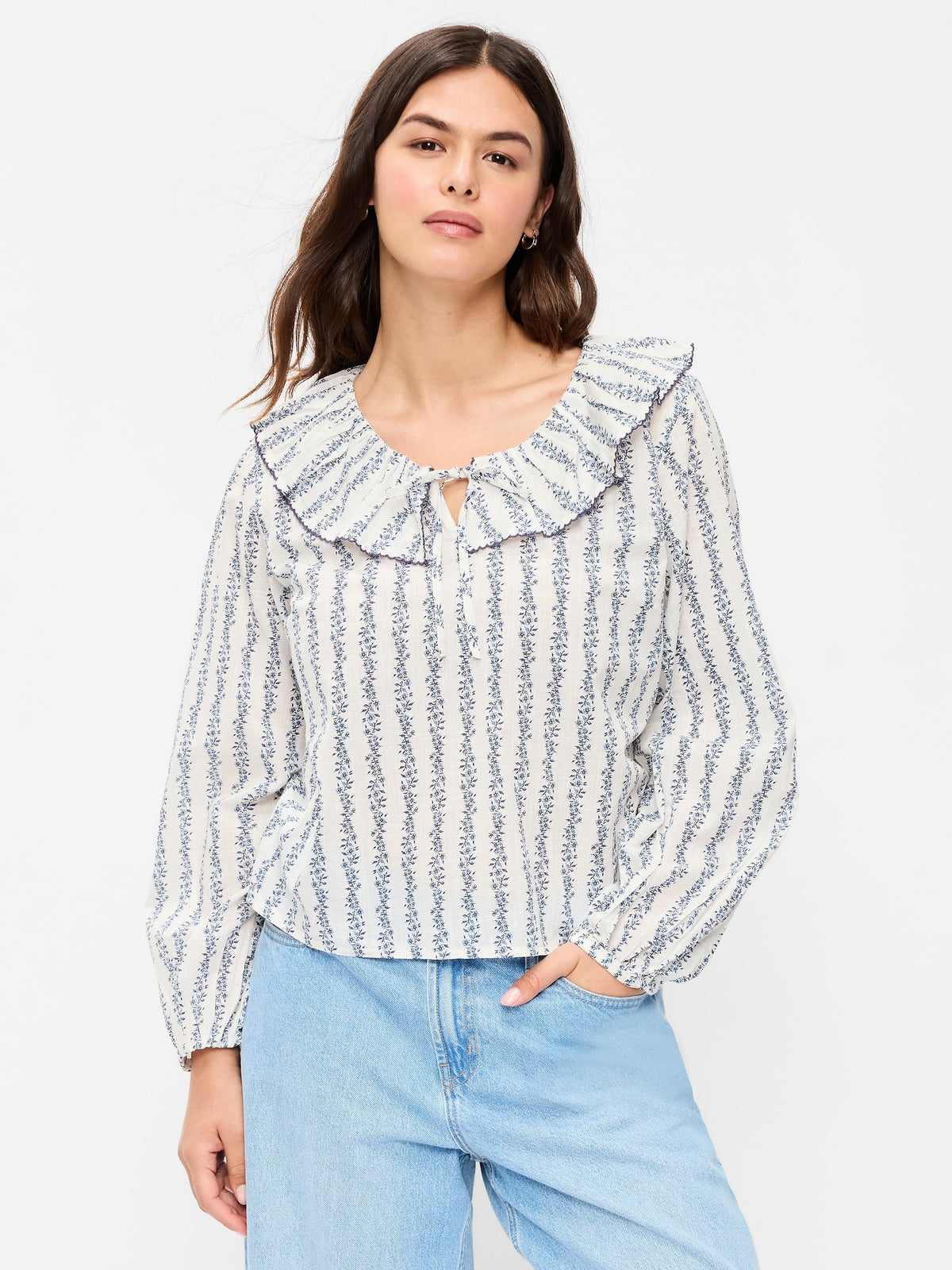 White/Blue Floral