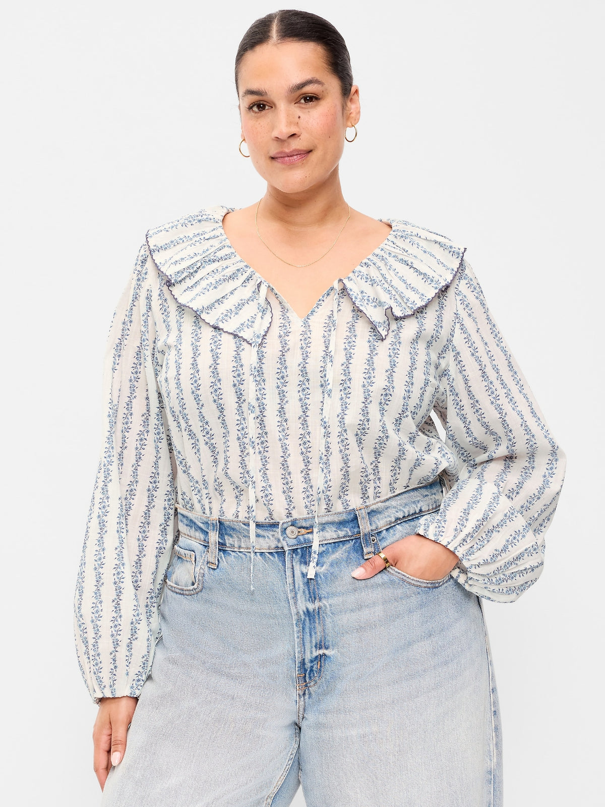 White/Blue Floral