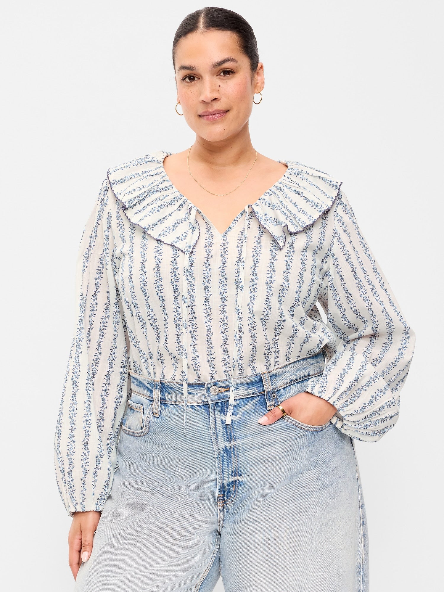 White/Blue Floral