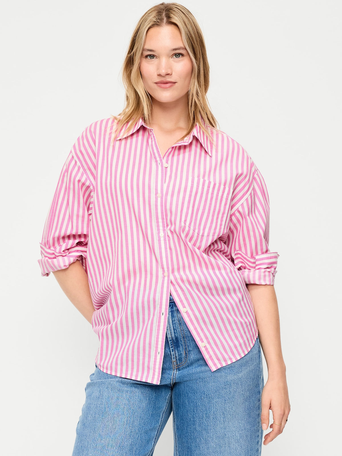 White/Pink Stripe