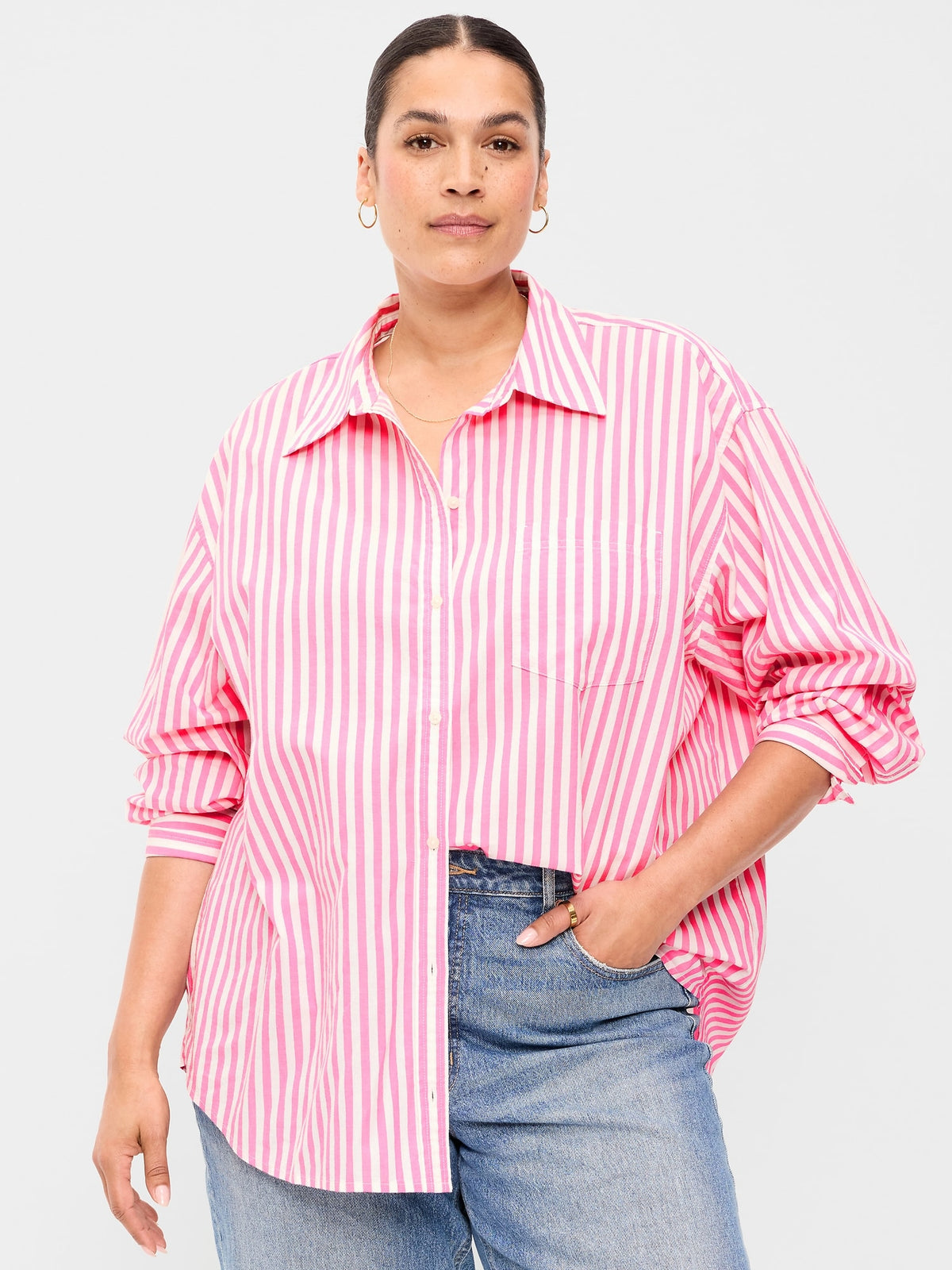 White/Pink Stripe