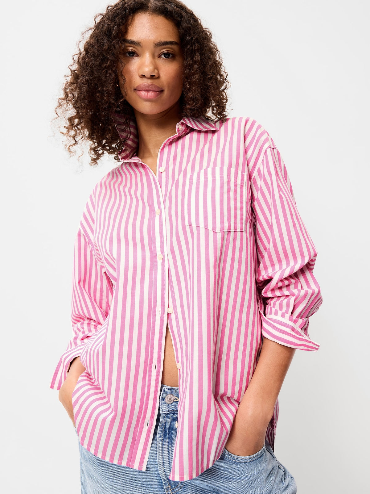 White/Pink Stripe