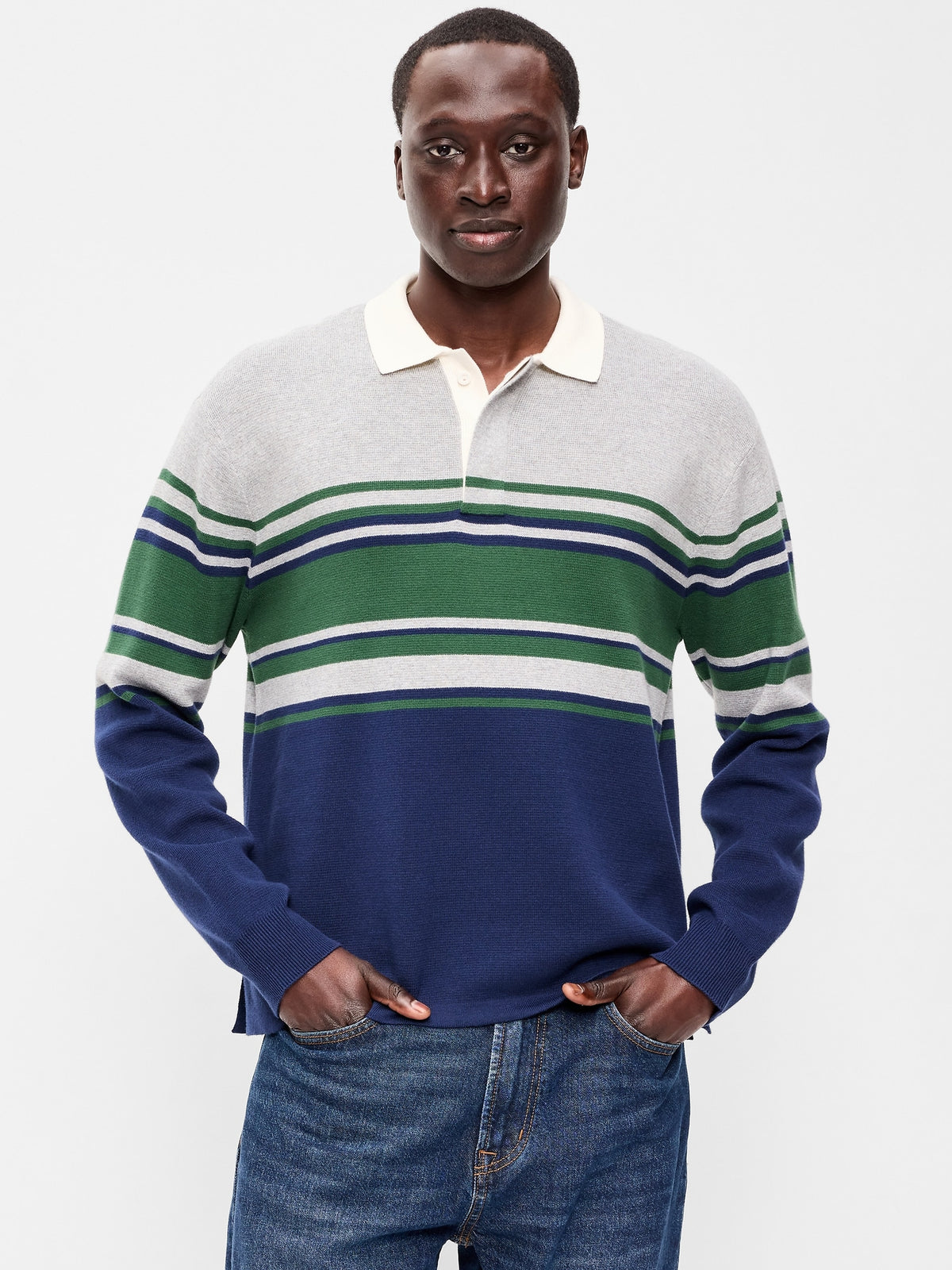 Grey/navy Stripe