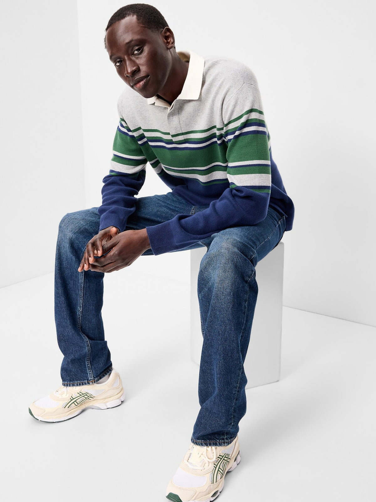 Grey/navy Stripe