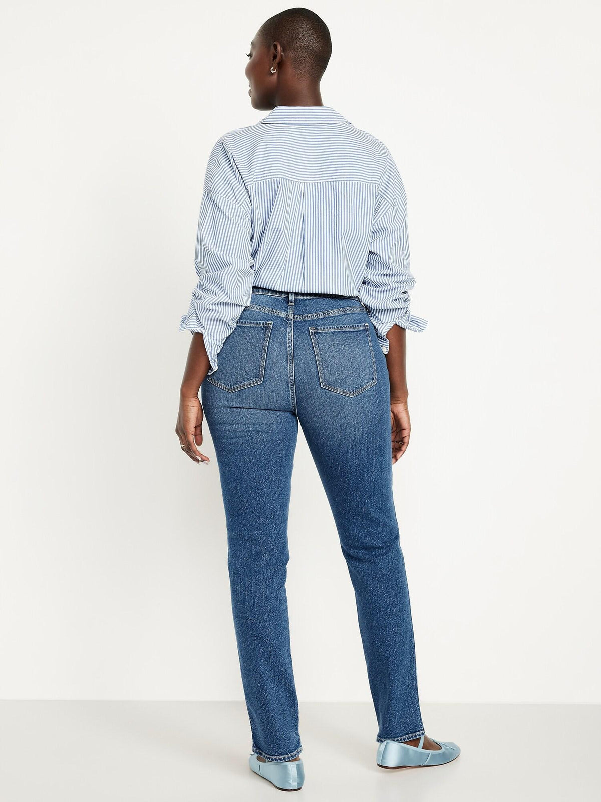 High-Waisted Vintage Slim Jeans