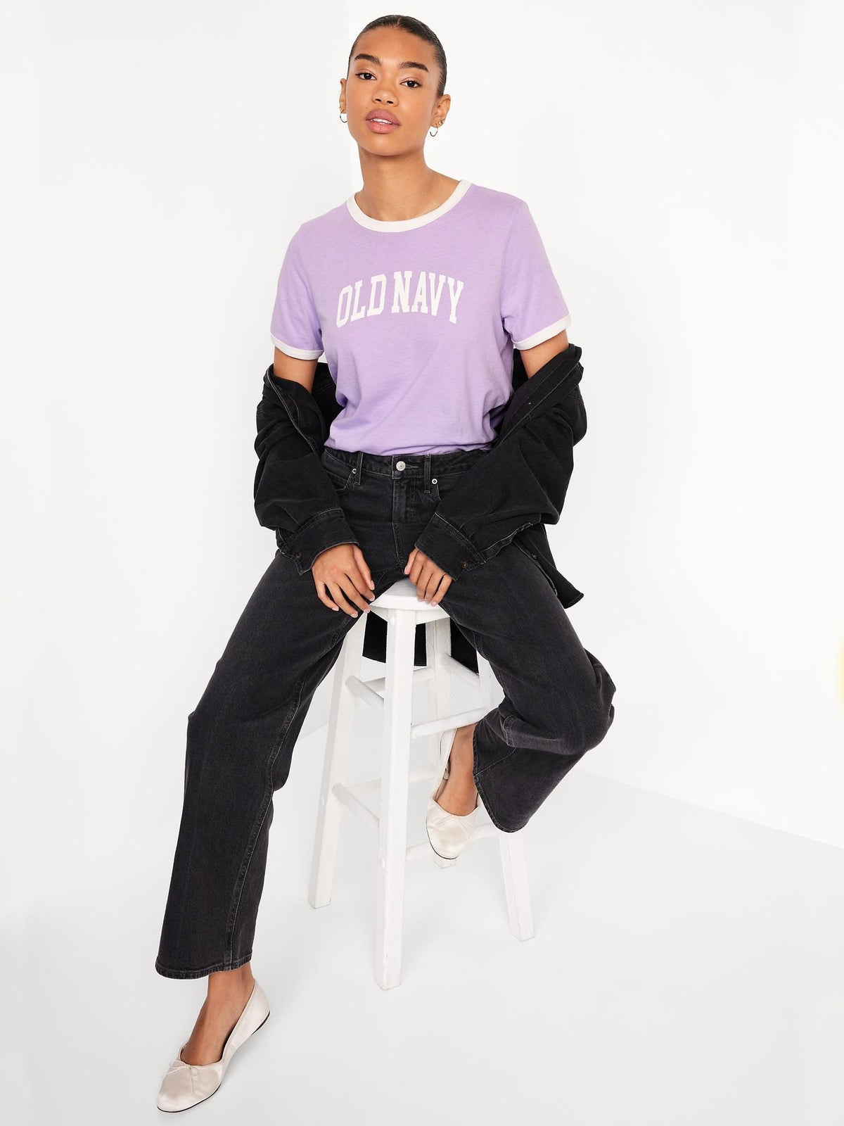 EveryWear Logo-Graphic Ringer T-Shirt