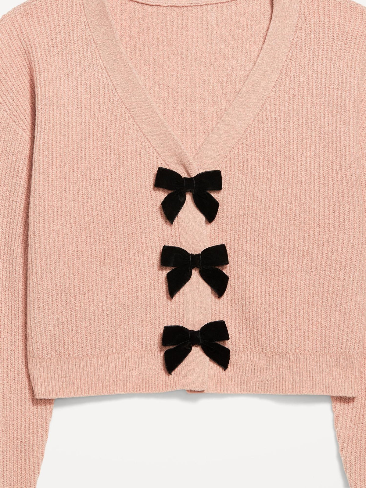 SoSoft V-Neck Bow-Front Cardigan Sweater