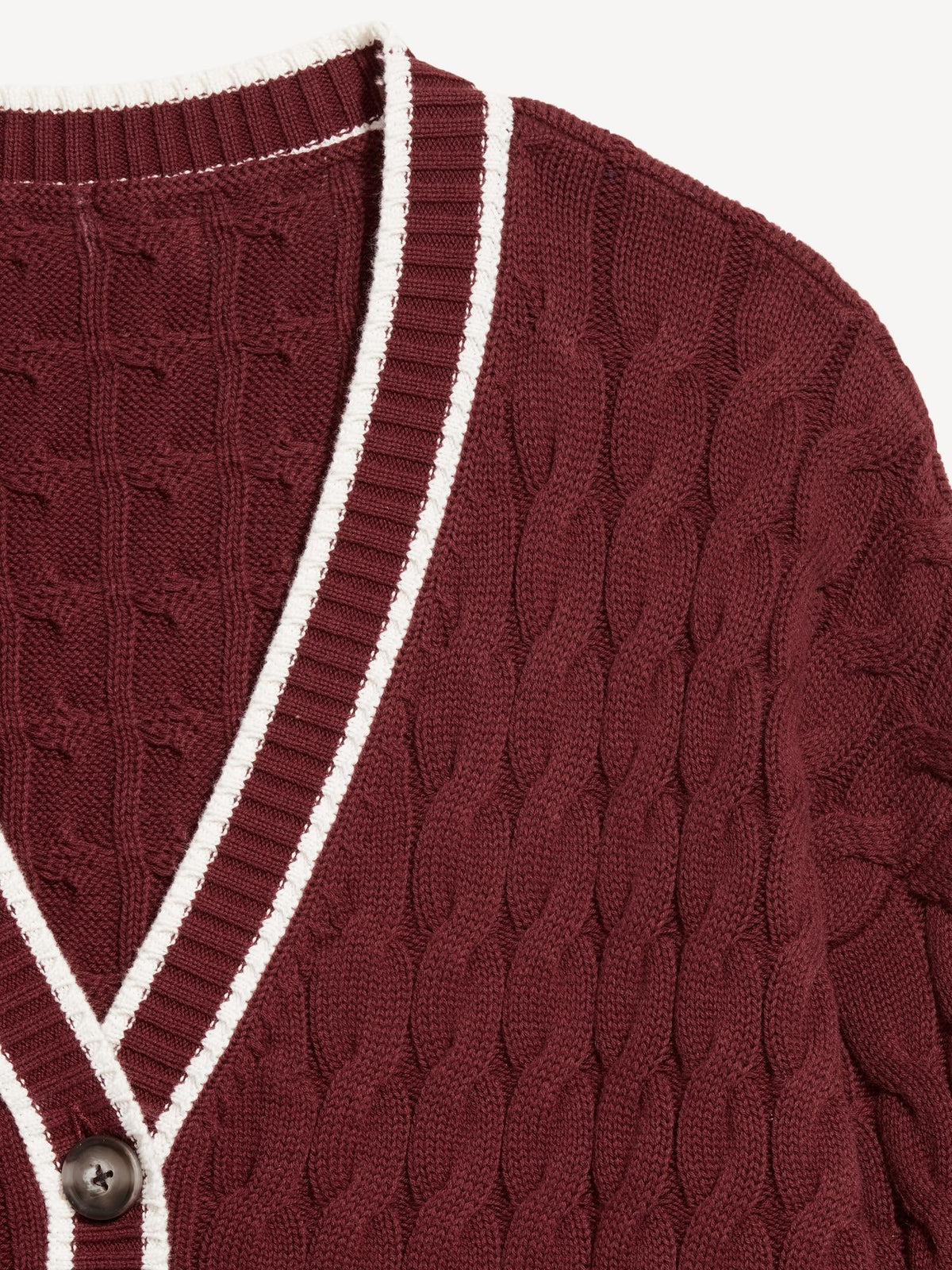 Slouchy Cable-Knit Cardigan Sweater