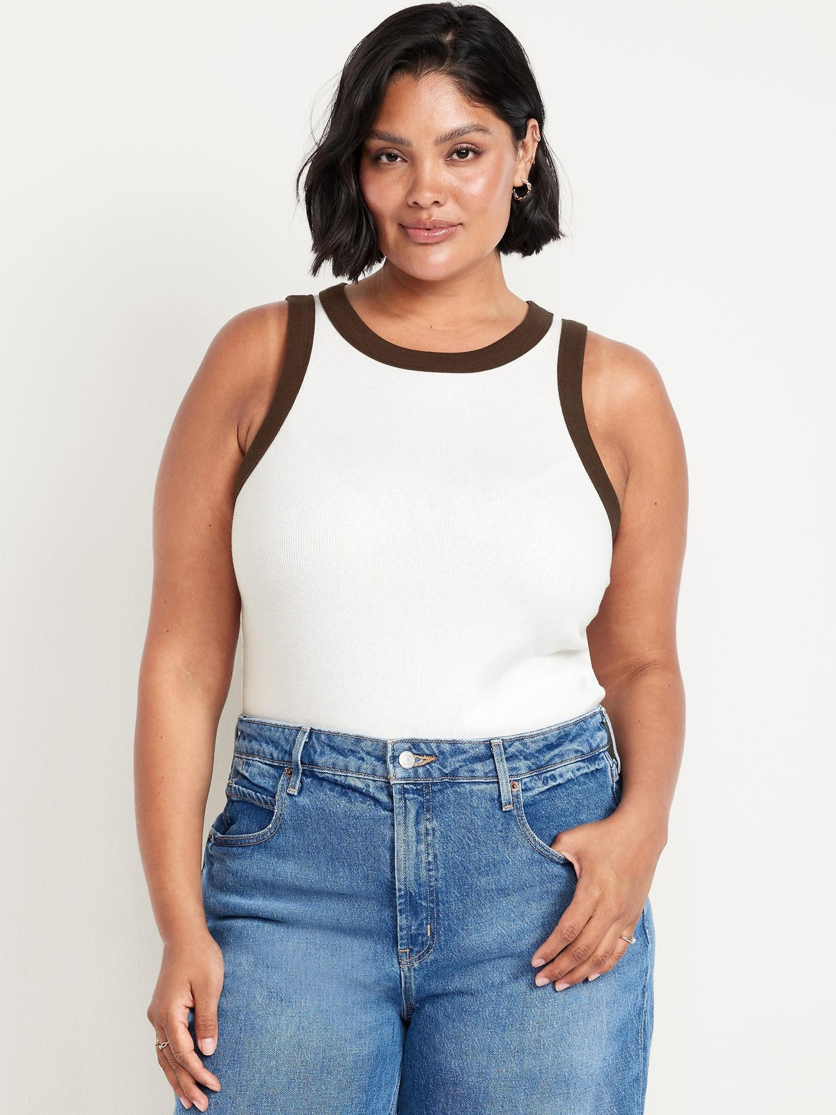 Snug High-Neck Tank Top