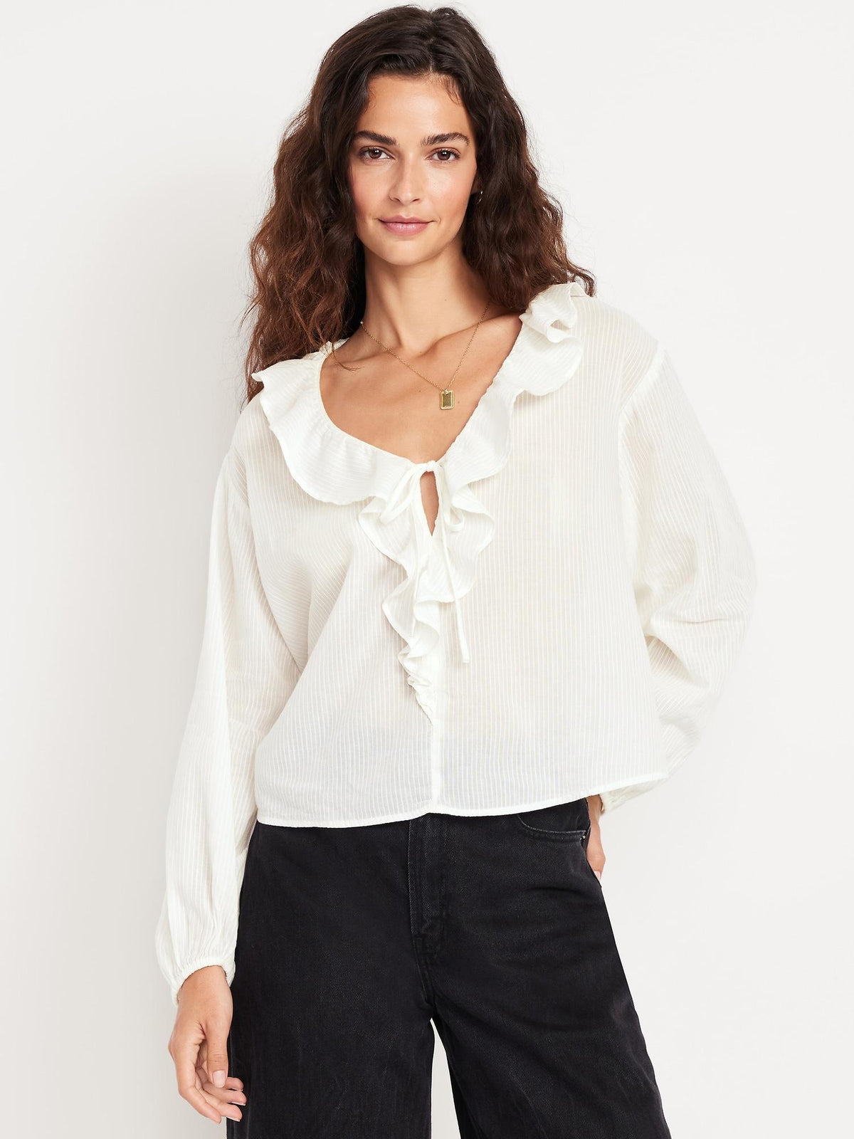 Tie-Front Ruffle Top