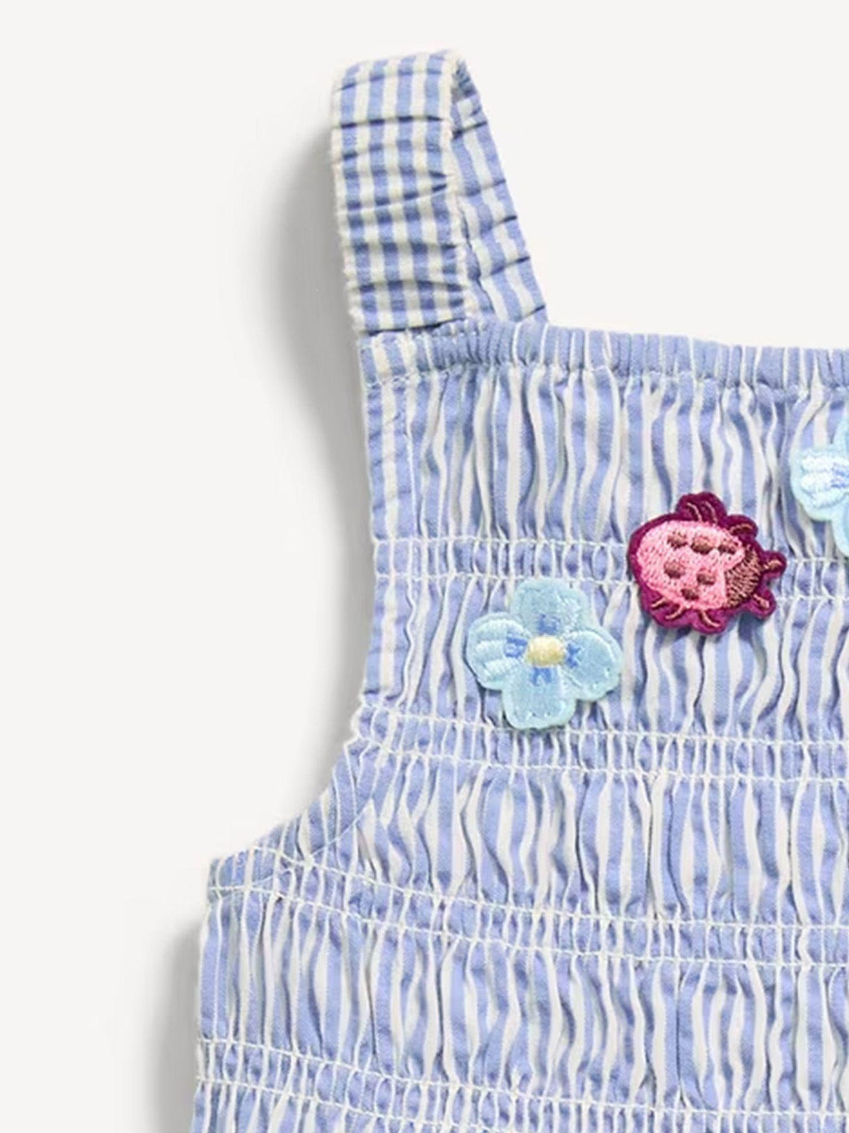 Sleeveless Smocked Textured Dress for Toddler Girls