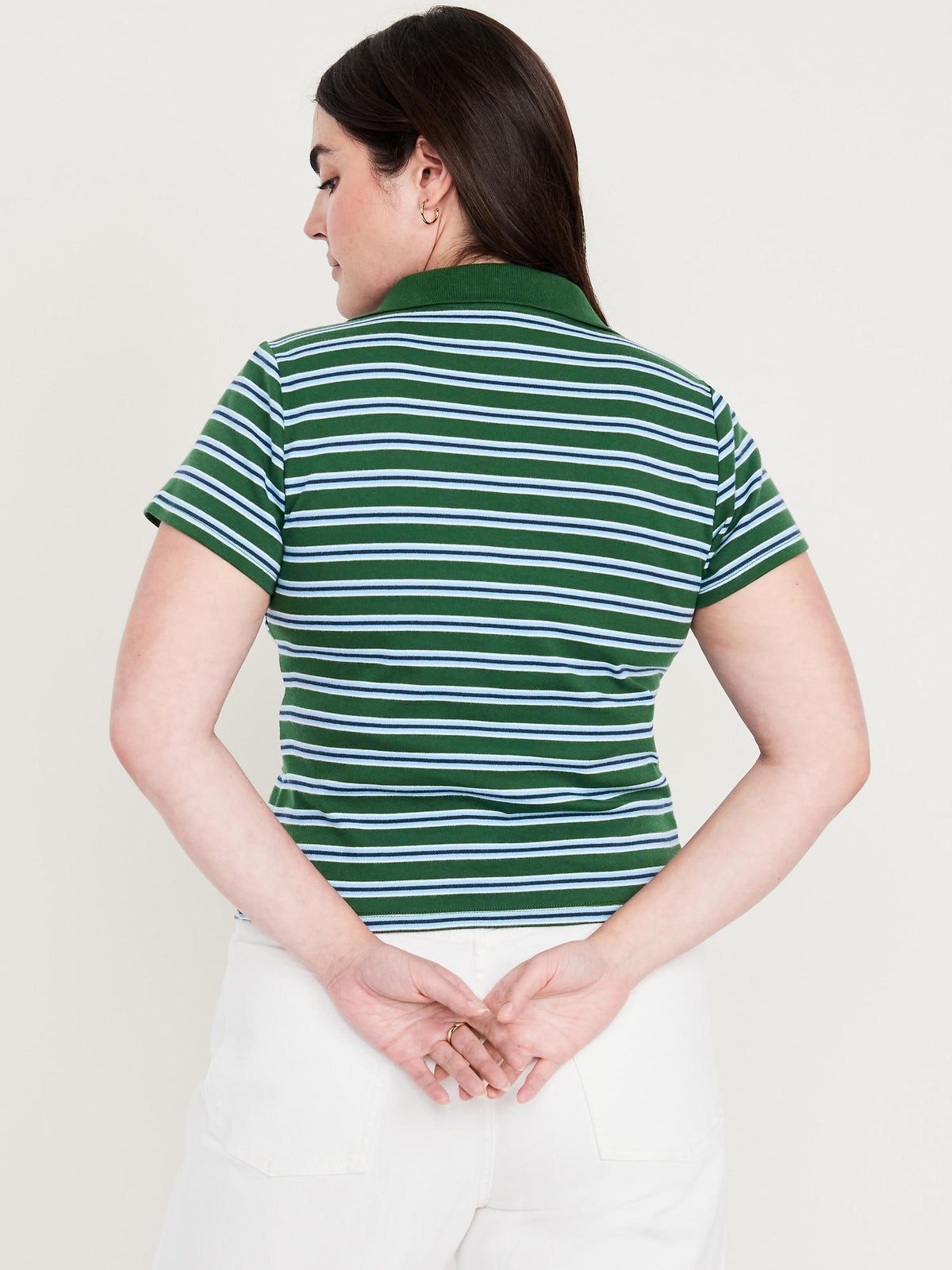 Short-Sleeve Cropped Polo