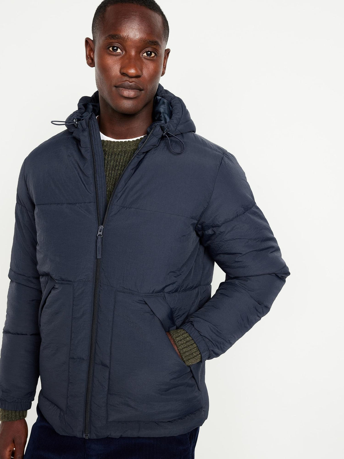 Water-Resistant Hooded Puffer Jacket