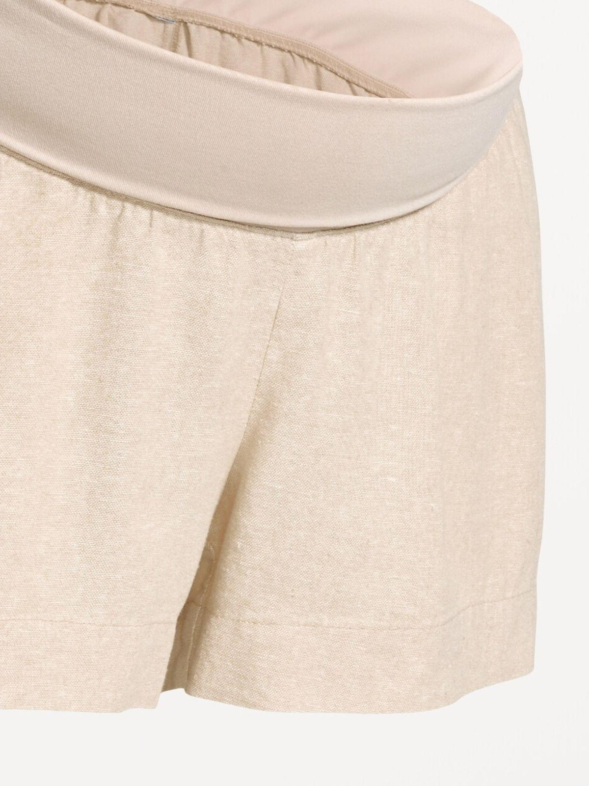 Maternity Linen-Blend Pull-On Shorts -- 3.5-inch inseam