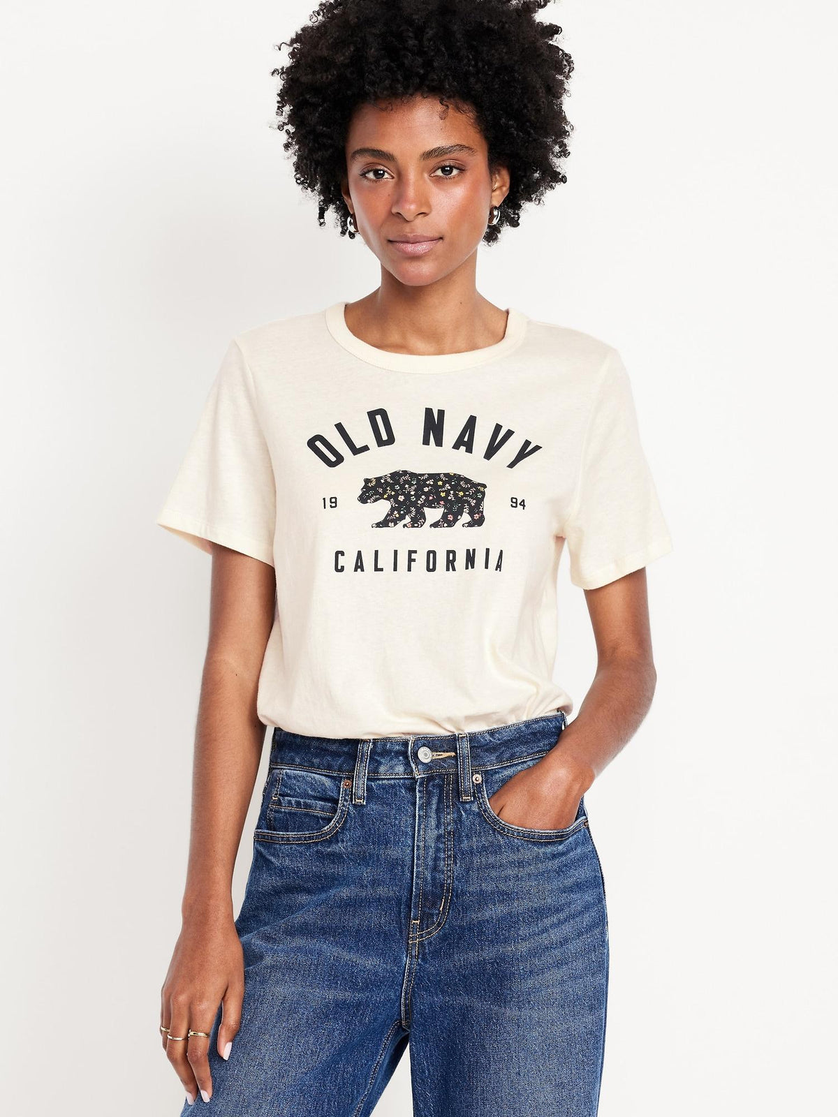 Old Navy Women's EveryWear Logo-Graphic T-Shirt