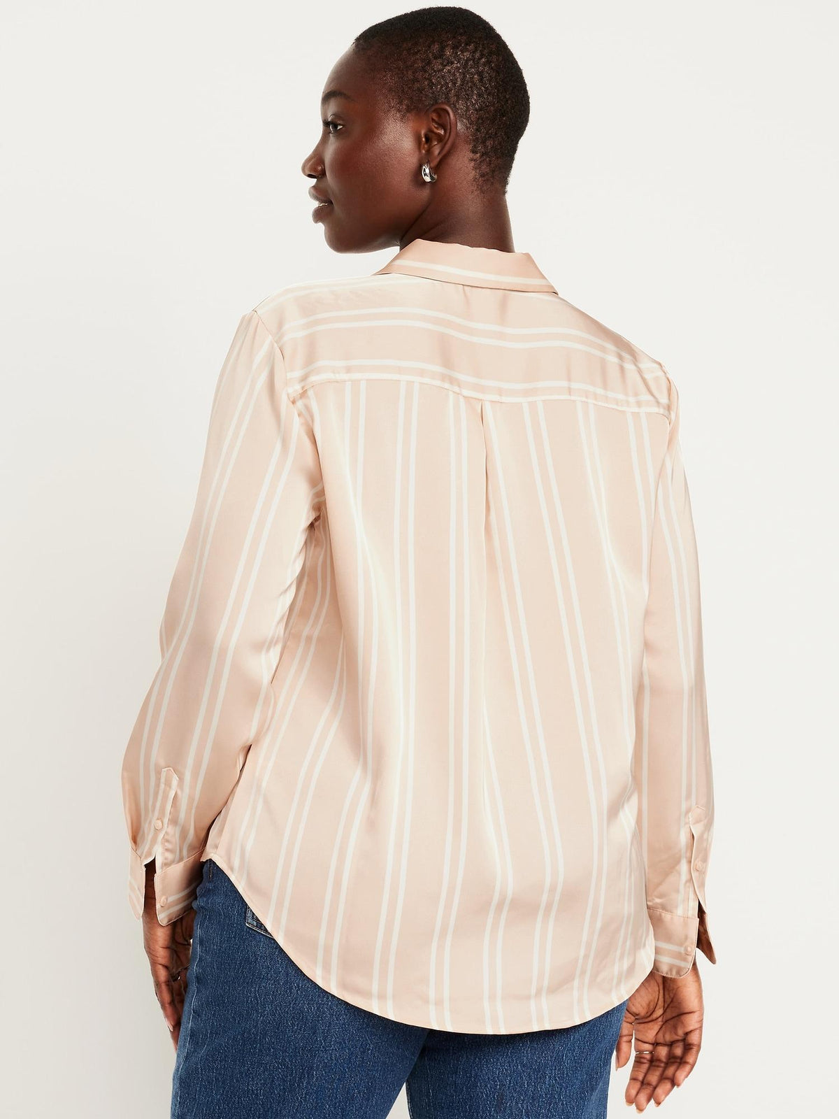 Satin Button-Down Shirt