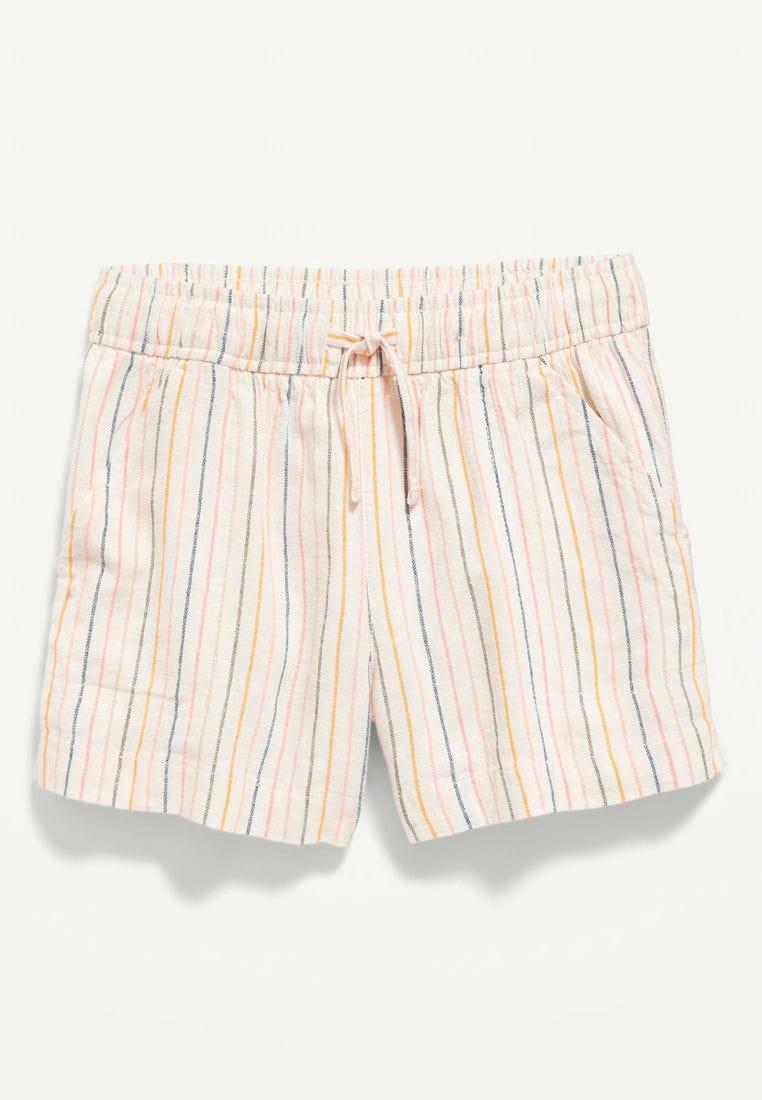 Striped Linen-Blend Drawstring Shorts for Girls