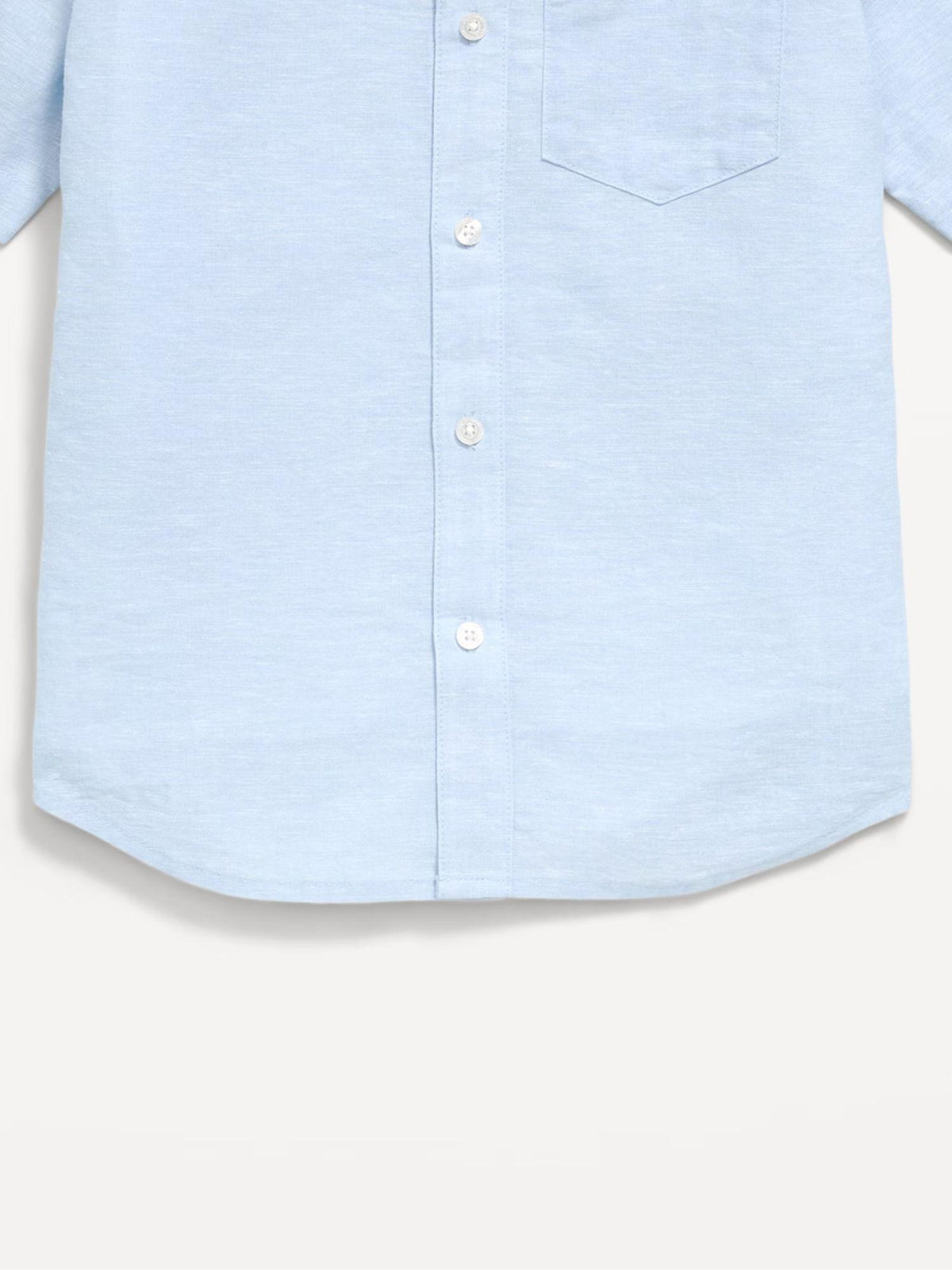 Short-Sleeve Linen-Blend Pocket Shirt for Boys