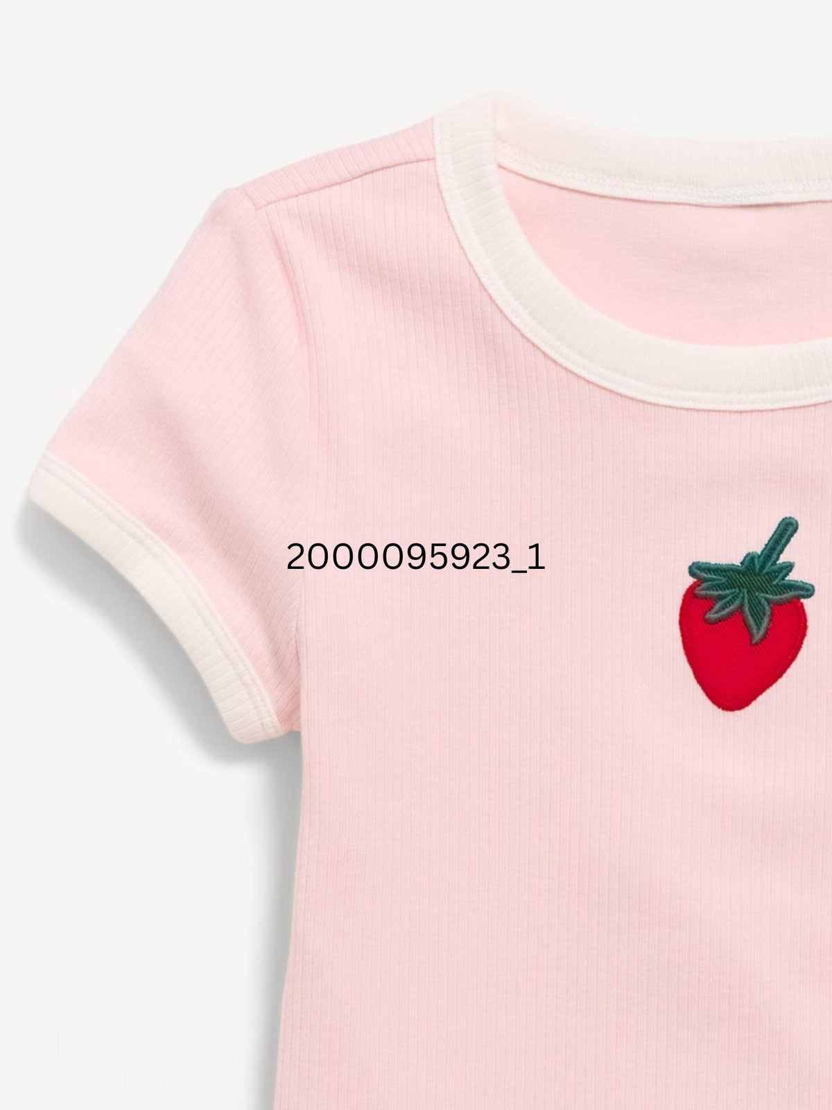 Fitted Short-Sleeve Ribbed Graphic Ringer T-Shirt for Girls