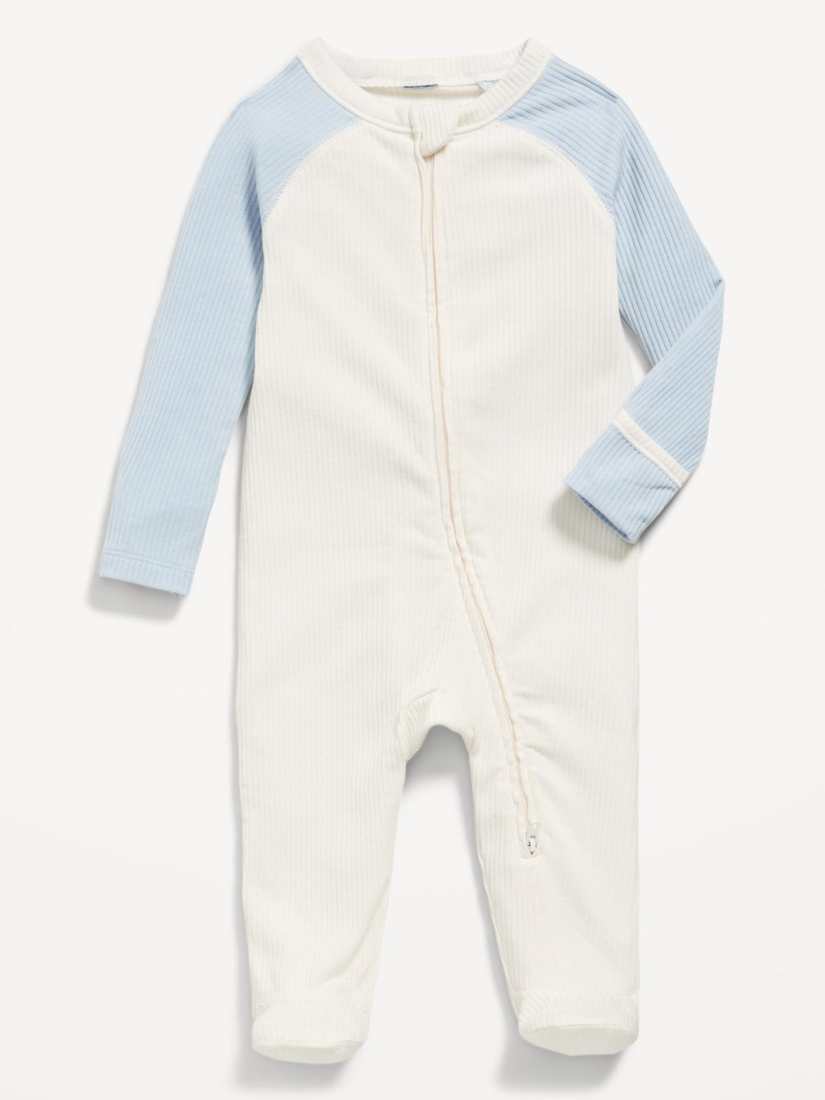 Ribbed 2-Way-Zip Sleep & Play Footed One-Piece for Baby