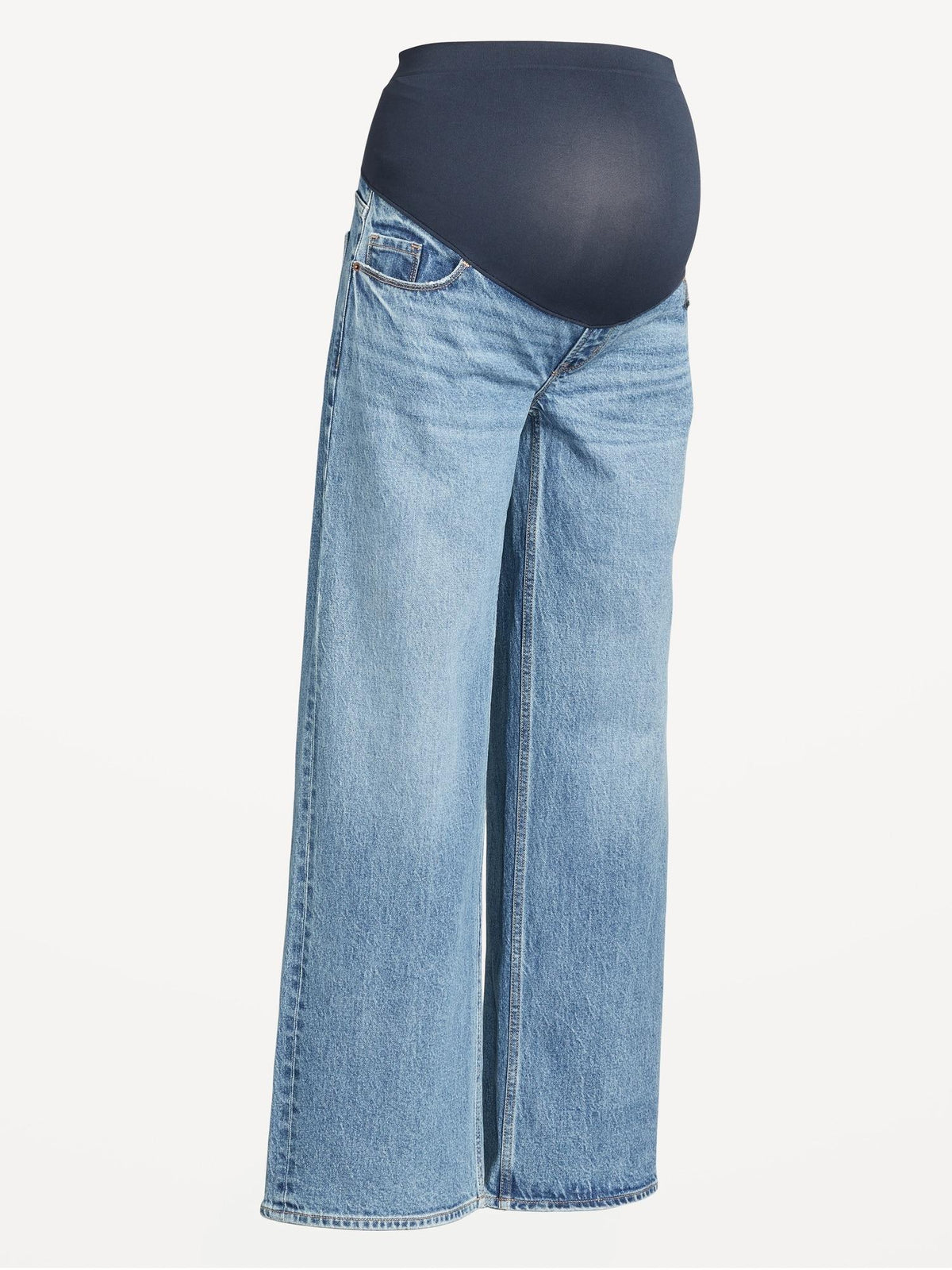 Maternity Extra High-Waisted Full-Panel Wide-Leg Jeans