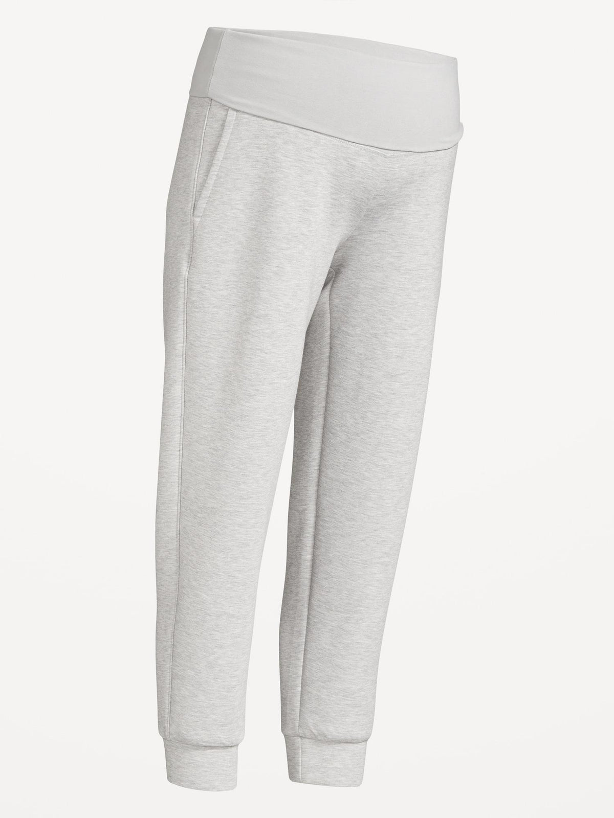 Maternity Bounce Fleece Rollover-Waist Jogger Sweatpants