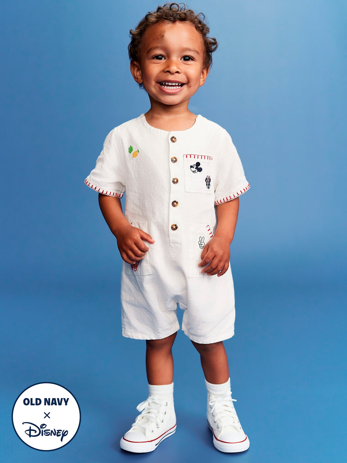 Old Navy x Disney© Embroidered Linen-Blend One-Piece Romper for Baby