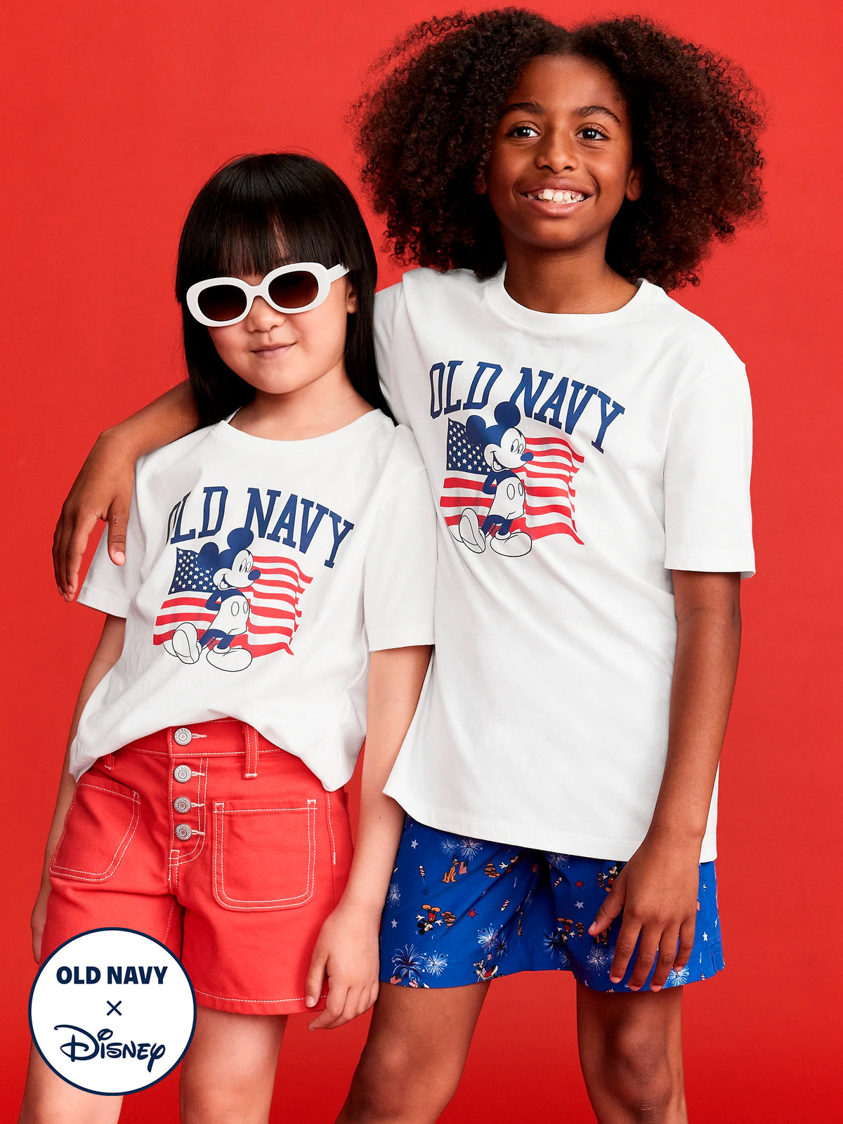 Old Navy x Disney© Mickey Mouse Gender-Neutral Flag Logo-Graphic T-Shirt for Kids