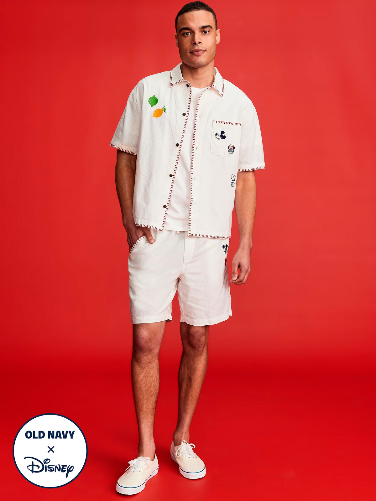 Old Navy x Disney© Mickey Mouse Linen-Blend Jogger Shorts -- 7-inch inseam