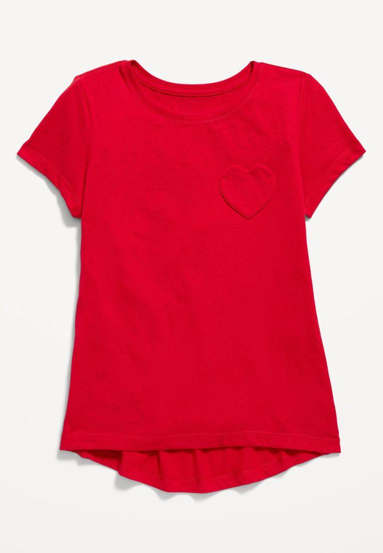 Softest Short-Sleeve Heart-Pocket T-Shirt for Girls