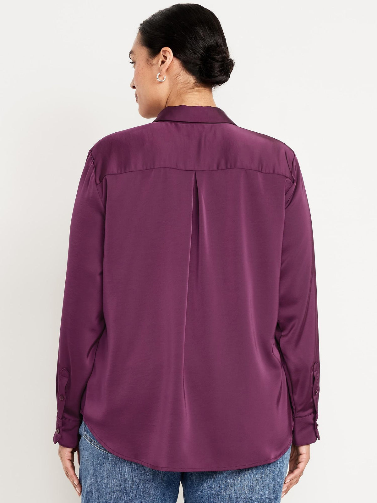 Satin Button-Down Shirt