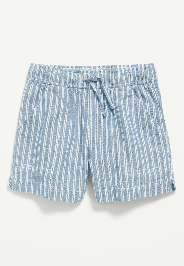 Striped Linen-Blend Drawstring Shorts for Girls