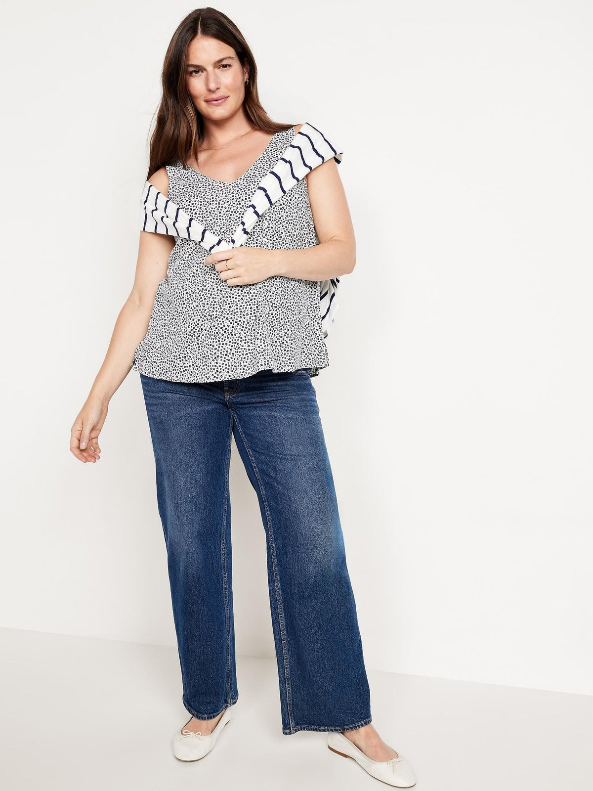 Maternity Crepe Shell Tank