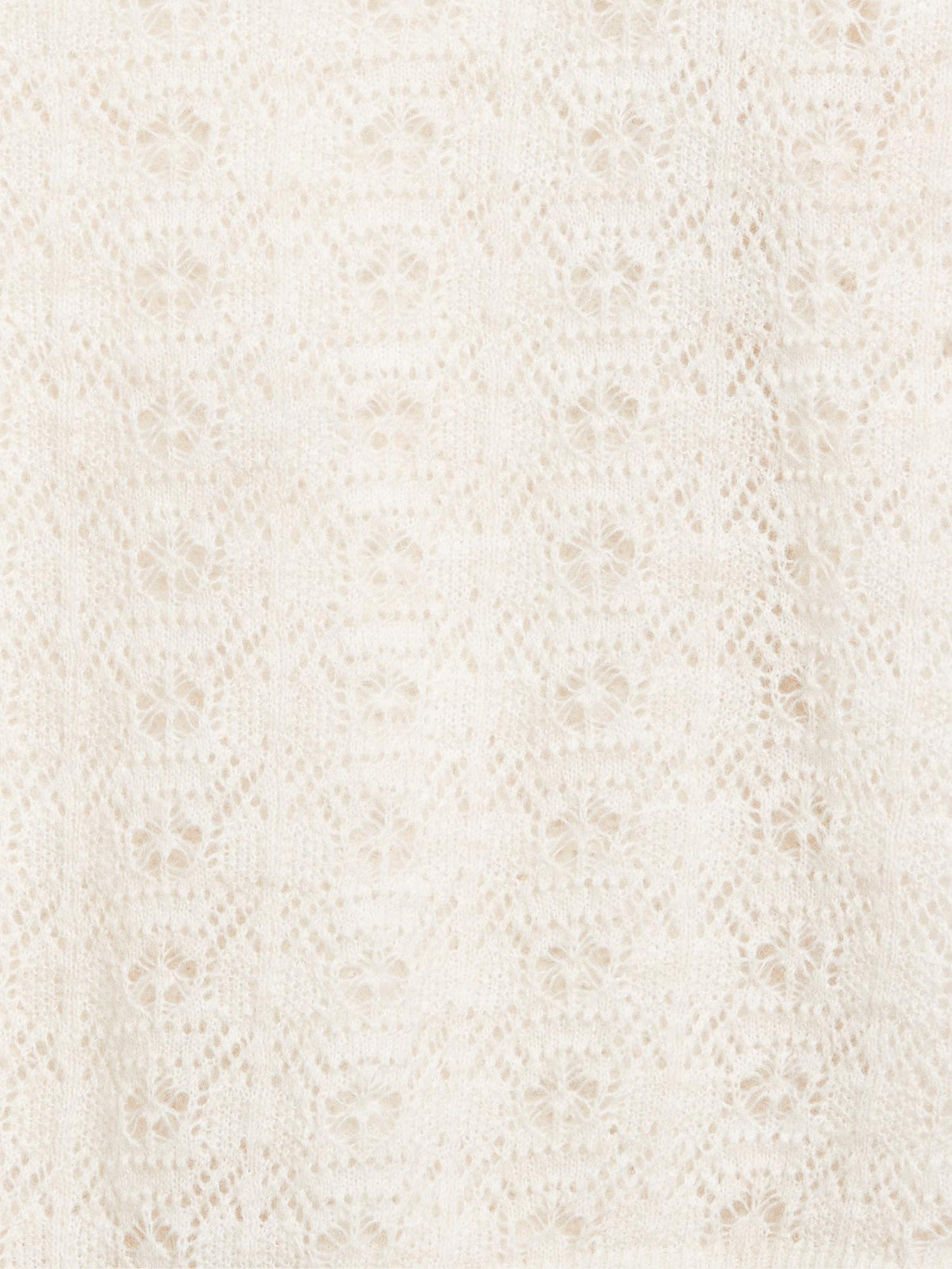 Puff-Sleeve Tie-Neck Pointelle Sweater