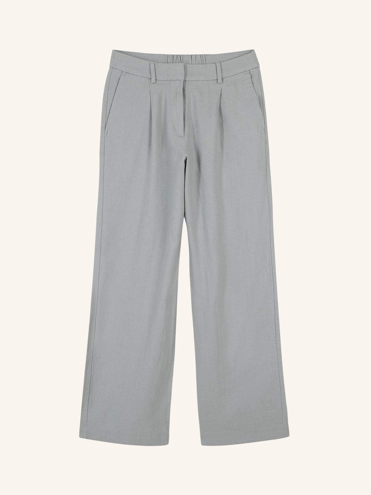 Extra High-Waisted Linen-Blend Wide-Leg Trouser Pants
