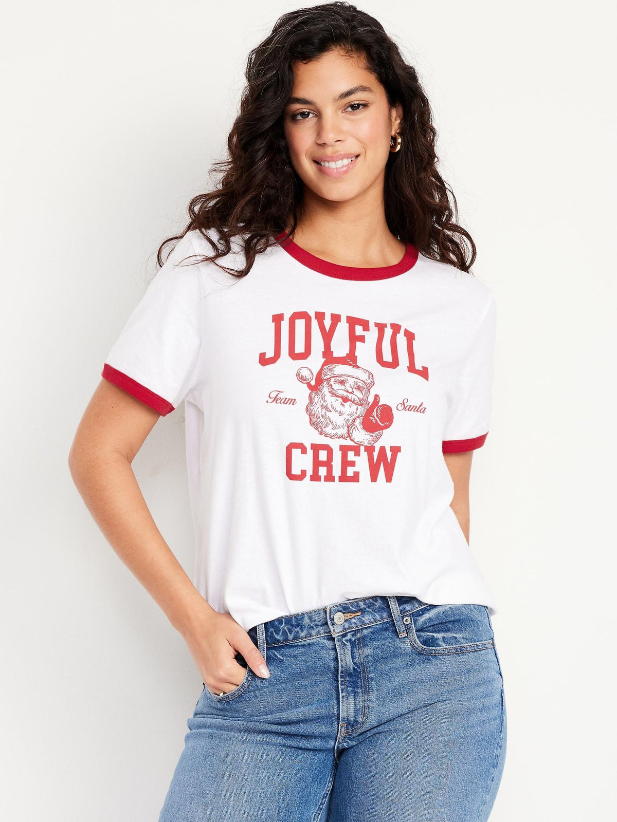 EveryWear Crew-Neck Graphic Ringer T-Shirt