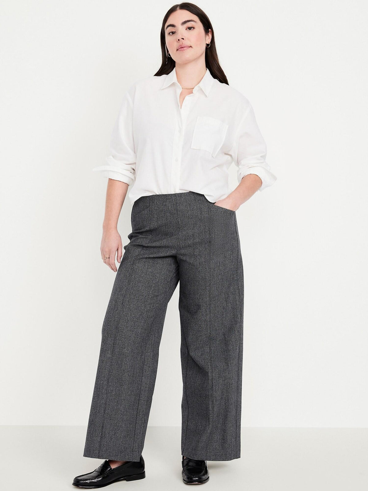 High-Waisted Pull-On Pixie Wide-Leg Pants