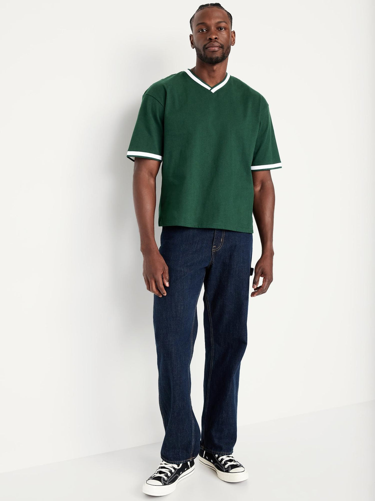 Heavyweight Cropped V-Neck T-Shirt