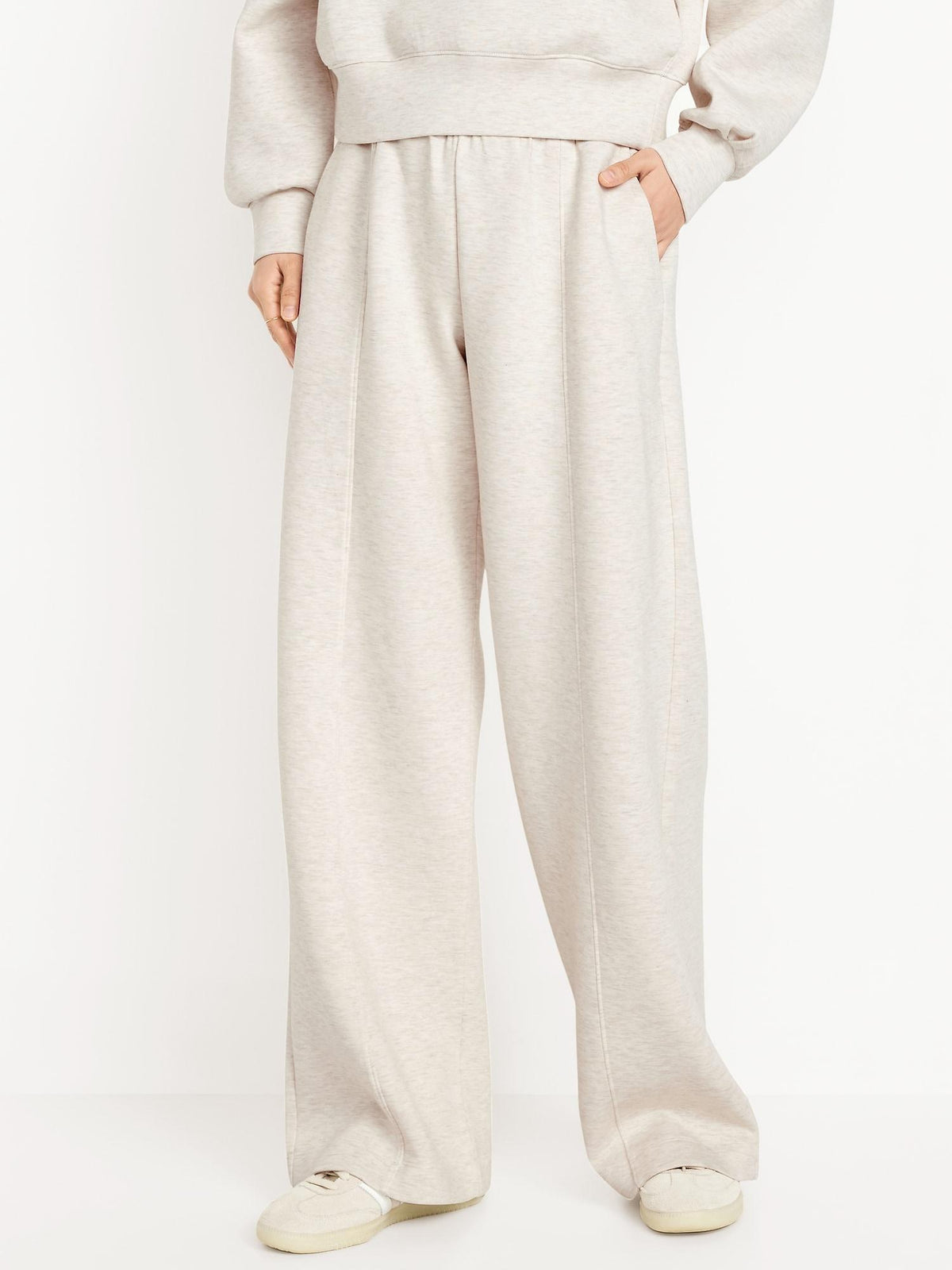 High-Waisted Bounce Fleece Wide-Leg Sweatpants