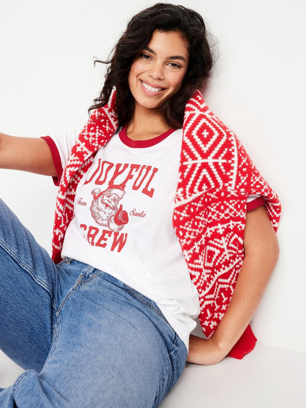 EveryWear Crew-Neck Graphic Ringer T-Shirt