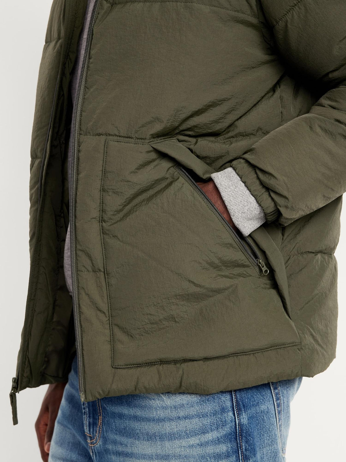 Water-Resistant Hooded Puffer Jacket